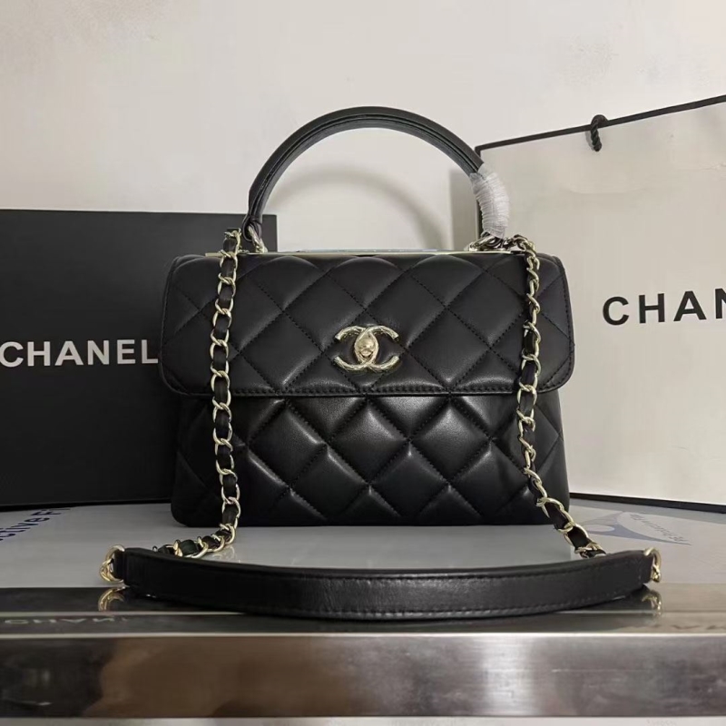 Ch*el top handle bags